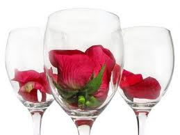 rose wine and roses