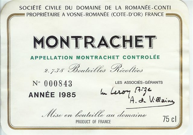 1985 Domaine de la Romanée Conti Montrachet